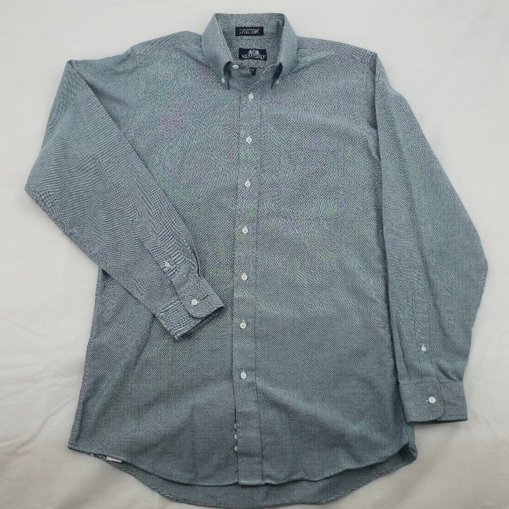 Stafford Oxford Dress Shirt‎ Soft Heather Green Classic Style Size XL